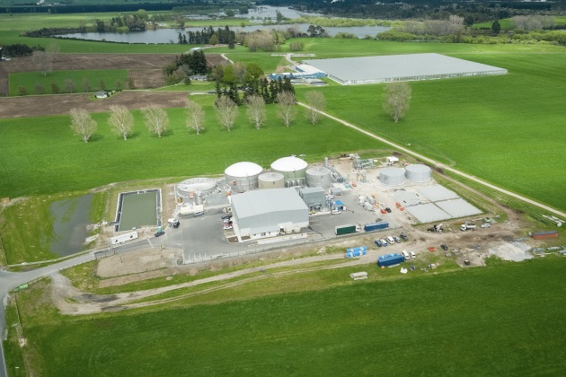 The Ecogas AD plant at Reporoa processes c. 75,000 tonnes of organic waste each year and supplies CO2 to a to a nearby tomato greenhouse.