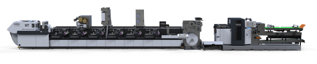 CartonLine FL6p: a 600-650mm single-pass folding carton press that integrates print, varnish, embellishment, die-cutting and stripping inline to reduce WIP, cut lead times and free up floor space