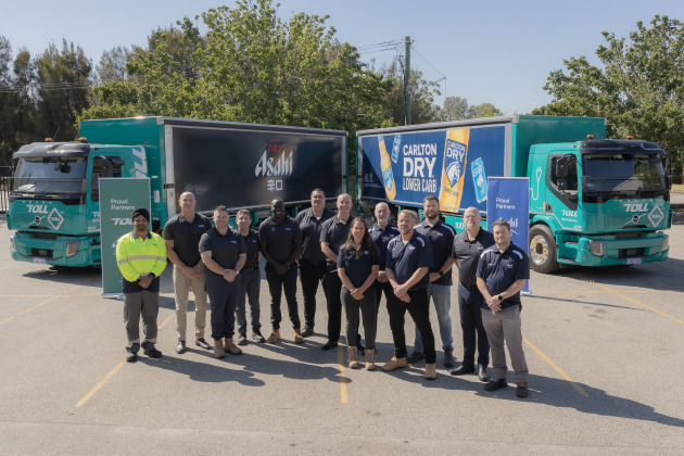 Asahi Beverages and Toll Group have launched what they describe as Australia&rsquo;s largest single-location electric &ldquo;route-to-market&rdquo; heavy vehicle fleet, rolling out five battery-electric rigid trucks to service metropolitan beverage deliveries across Perth.