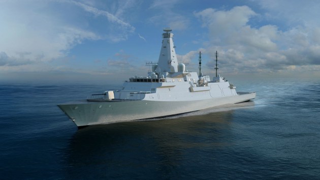 A computer-generated image of the Type 26 Frigate by BAE Systems. 

Credit: BAE Systems