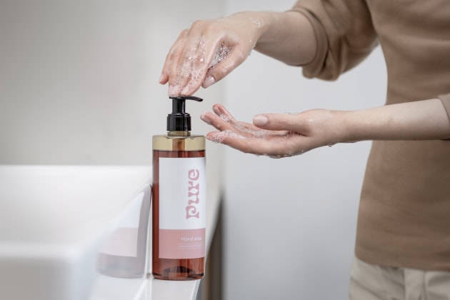 UPM ProCycle label on a hand soap