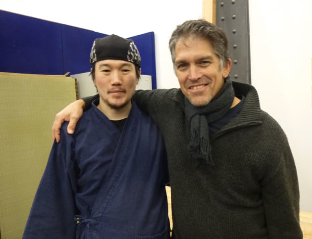 Shinobu Kobayashi with Alistair Boell (Melbourne Guild of Fine Woodworking).