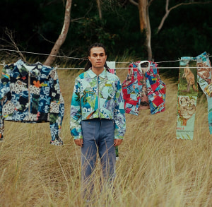 Noah Johnson is repurposing bikinis into beanies