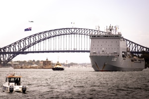 HMAS Choules fitted with CEAFAR radar