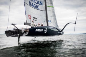 American Magic launches AC75 and goes foiling
