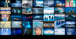 Who won the February 'Blue' photo competition?