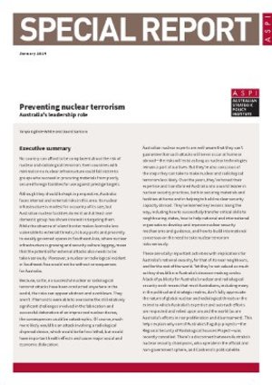Preventing nuclear terrorism: Australia's leadership role
