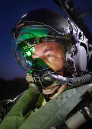 BAES HMD flight helmet