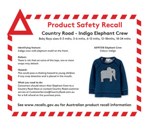Country Road recalls crew top