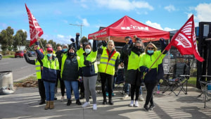 Country Road Group's warehouse workers take action to the streets