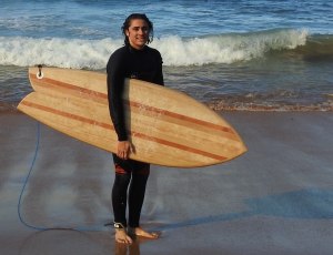  Jamen Knighton's hollow timber surfboard 