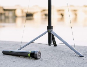 The Lumapod is a tension held tripod that sets up in just 4 seconds