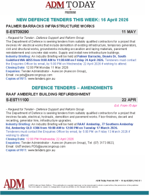 ADM Premium Tenders 16 April 2026