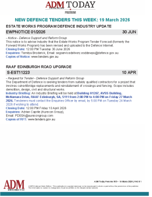 ADM Premium Tenders 19 March 2026