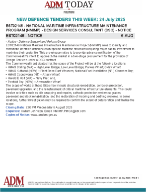 ADM Premium Tenders 24 July 2025