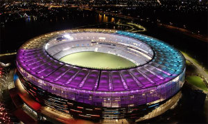 Kicking goals at Perth stadium