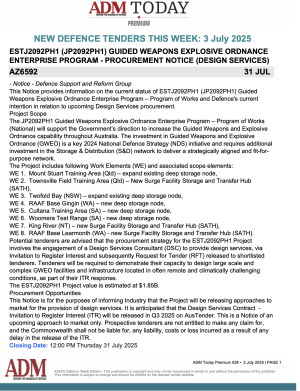 ADM Premium Tenders 03 July 2025