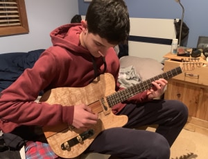 Sean Richard's bespoke guitar and stand