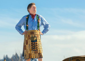 Wooden Kilt for National Tartan Day