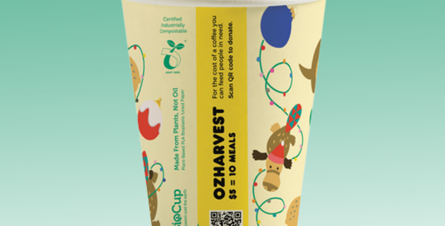 BioPak produces OzHarvest compostable cup - Food & Drink Business