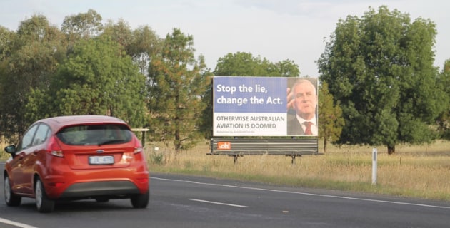 Dick Smith Billboards Target The DPM Australian Flying